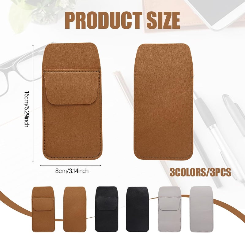 panthra 3-Pack Pu Leather Pocket Protector for Men Shirt, Small Pocket Protectors for Pens and Pencils, Holds 4 Pens, for Schools, Lab Coats, Offices and Nurse Hospitals (Black/Brown/Grey) - Image 2